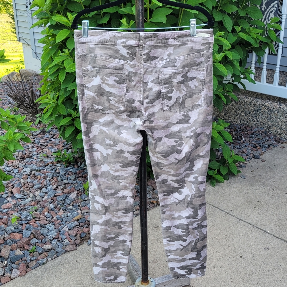 Pilcro & the Letterpress High Rise Skinny Velour Gray Camoflauge Jeggings sz 31 - Picture 2 of 9